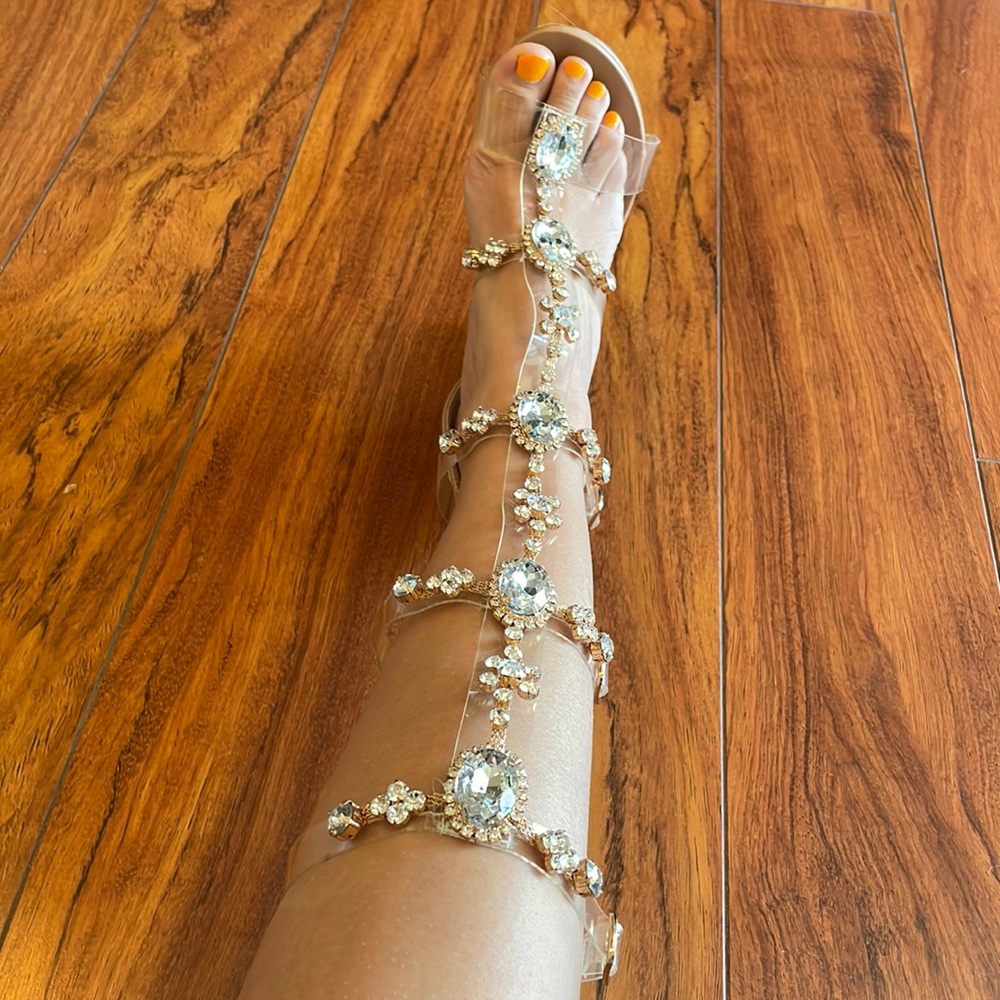 Jewel Stiletto Gladiator Heels